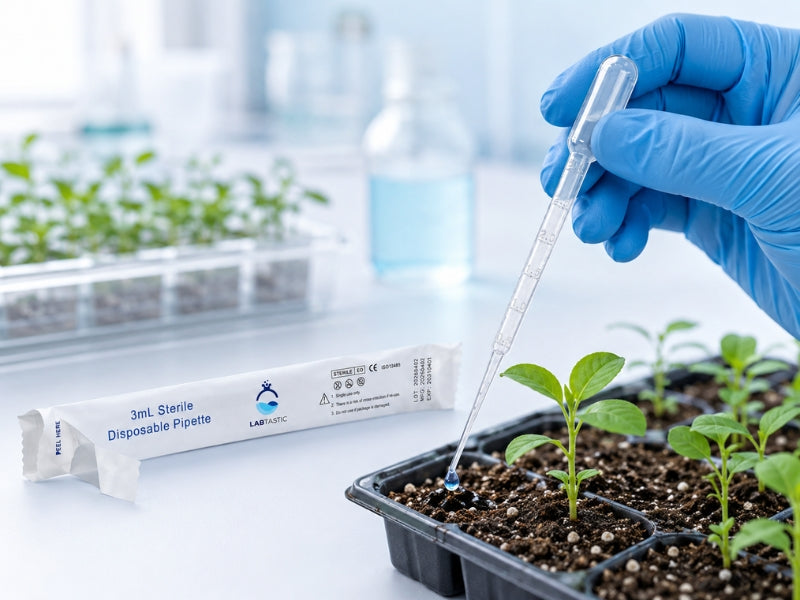 3mL Sterile Transfer Pipettes, 160mm Extra-Long, Individually Wrapped, LOT Traceable, Disposable, 200 Pack