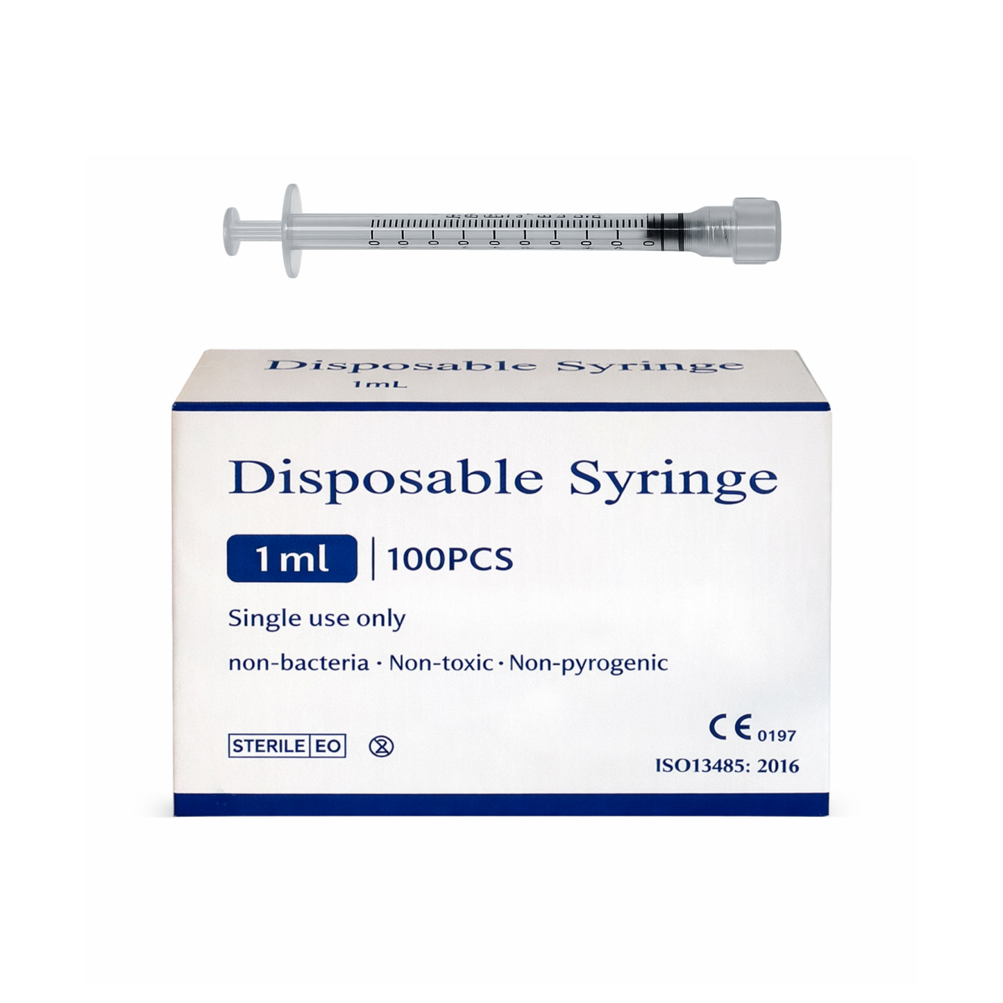1mL (1cc) Luer Lock Syringe without Needles, Individually Sealed & Sterile - 100 pack