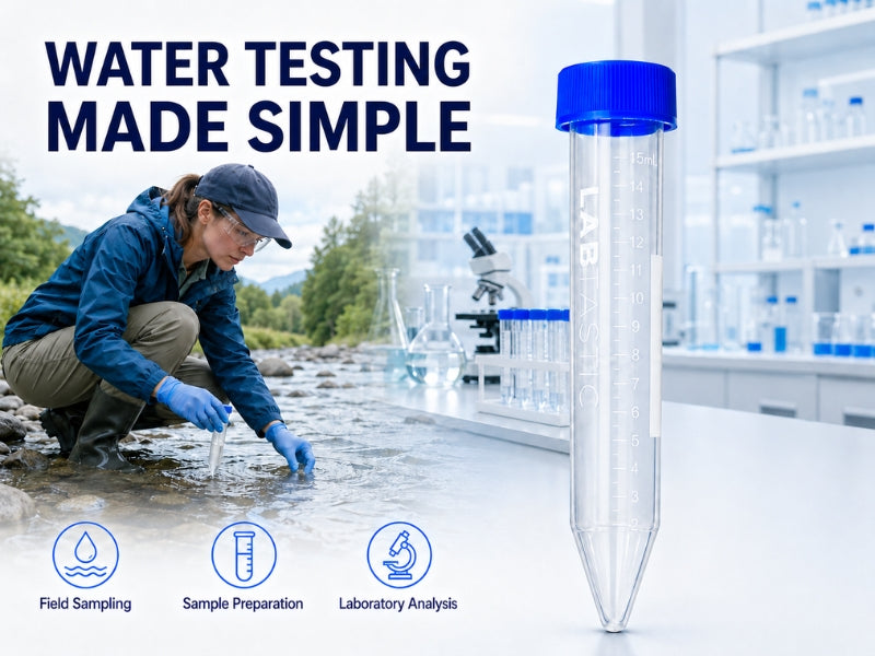 15mL Sterile Conical Centrifuge Tubes, Individually Sealed, LOT Traceable. For Lab, Diagnostic & Research Use. 100 pack