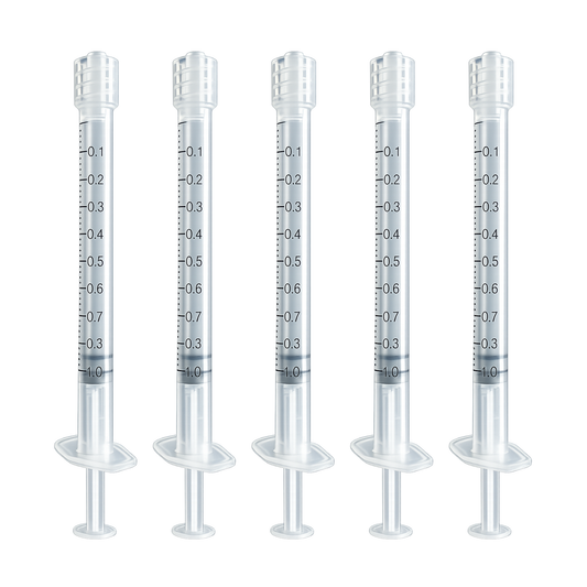 1mL (1cc) Luer Lock Syringe without Needles, Individually Sealed & Sterile - 100 pack