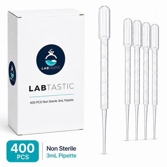 3mL Plastic Droppers, 160mm Extra-Long - Precise Everyday Liquid Handling for Classrooms, Labs, Cosmetics, Oils and More - Bulk 400 pack